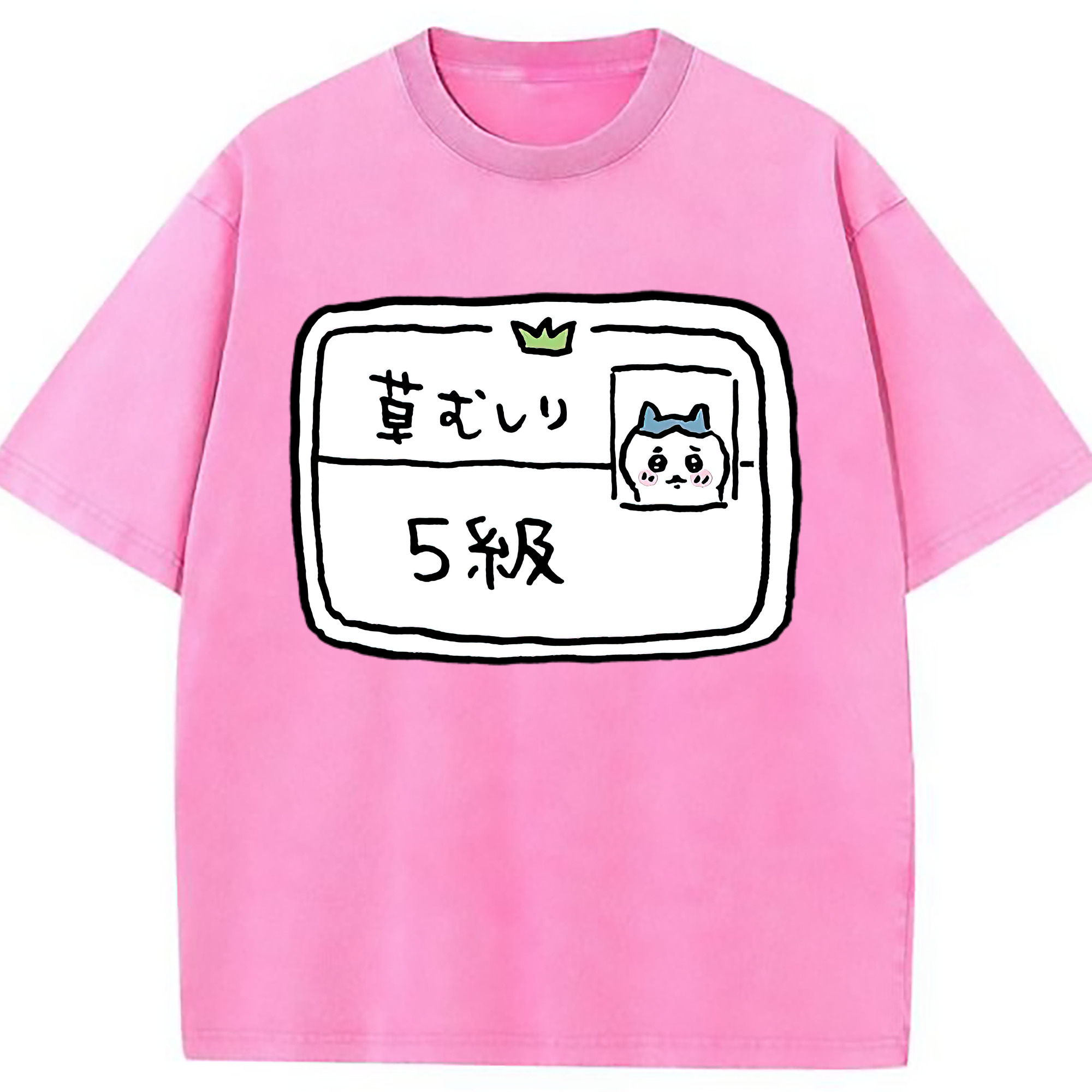 （画像用） ちいかわ ハチワレ Chii-kawa hachiware 綿100% ヴィンテージ風 半袖Tシャツ（フロントプリント）